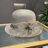 FASHIONABLE CURLED MESH FLOWER BUCKET HAT_CWAH1211