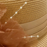 SUMMER ICE LINEN 3D FLOWER STRAW HAT_CWAH3569
