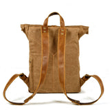 Vintage Waxed Canvas Leather Backpack For Men_Cwab5540