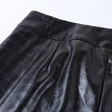 Tapered Zipper Casual Pencil Pu Leather Pants