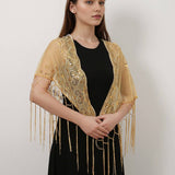 ETHNIC CLASSIC PEACOCK TASSEL TRIANGLE SHAWL_CWMM1998