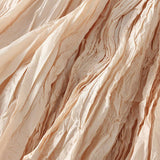 LOOSE PLEATED A LINE FLARED CASUAL MIDI SKIRT_CWBMS0399