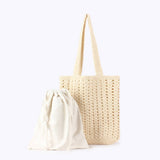 HOLLOW ONE SHOULDER BAG BEACH BAGS TOTES WITH MESH_CWAB4664