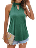 Waistcoat Halter Top Keyhole Sleeveless Shirt