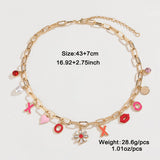 FASHION DESIGN POPULAR FLOWER HEART NECKLACE_CWAJE2847