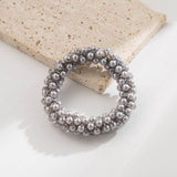 Gold Thread Pearl Elastic Hair Tie For Women_Cwaje05910