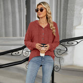 Solid-Color Hooded Loose Long-Sleeved Sweatshirt_Cwtbll4086