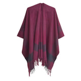 Three-Dimensional Tassel Warm Shawl Wrapped Cloak