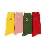 FRUIT EMBROIDERY PATTERN STOCKINGS CREW SOCKS_CWAH1116