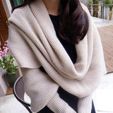 KNITTED SLEEVE SCARF SHAWL FOR MEN WOMEN WINTER_CWASC1538