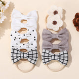 DOUBLE BOW HAIR CLIPS SET WITH PEARLS FOR GIRLS_CWAHA6736