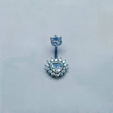 SEXY HYPOALLERGENIC HEART FLOWER ZIRCON BELLY RING_CWMM9465