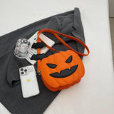 HALLOWEEN PUMPKIN DIAGONAL SMALL ROUND BAG_CWAB0982