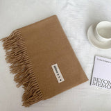 COLORBLOCK TASSEL SCARF THICK WRAP FOR STUDENTS_CWASC2281