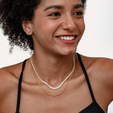 STACKED TWO LAYER DIAMOND CHAIN NECKLACE_CWMM3623