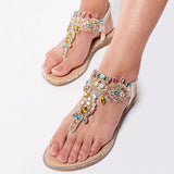 Woman Bohemian Style Gold Flat Sandal