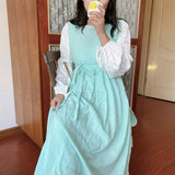 BAMBOO KNOTTED COTTON FULL BODY CAFE FLORAL APRON_CWMM5840