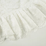 Square Collar Flared Sleeve Lace Shirt Of Top