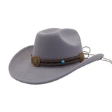 COUPLE FEDORA JAZZ HAT WESTERN ETHNIC WOOL HAT_CWAH04382