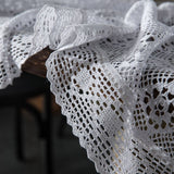 White Crochet Hollow Pastoral Fresh Tablecloth_Cwmm0956