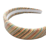 NEW STRIPED RAFFIA WOVEN PADDED CROWN HEADBAND_CWAHA6333