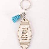LETTER ENGRAVED WOODEN KEYCHAIN_CWMM0572