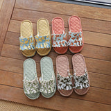 FLORAL COTTON FLOOR SLIPPERS WITH THICK SOLE_CWSHF0202