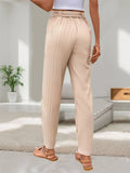 Solid Color Pleated Small Feet Casual Pants
