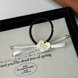 SIMPLE HEART BOW SWEET HAIR SCRUNCHIES_CWAHA2814