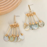 NEW SHELL BEADED PENDANT EARRINGS_CWAJE1555