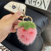 SMALL STRAWBERRY PLUSH BALL CAR KEYCHAIN PENDANT_CWMM2478