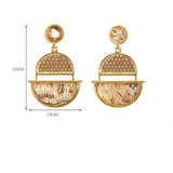 HALF CIRCLE POLKA DOT COLORFUL ABALONE EARRINGS_CWMM4349