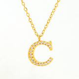 FASHION 26 LETTER DIAMOND PENDANT NECKLACE_CWAJE0684