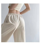Trendy Drawstring Side Casual Elastic Waist Pants