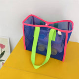 Mesh Contrast Color Beach Travel Storage Bag_Cuab00461