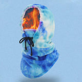 Warm Tie-Dye Hooded Cycling Ski Hat Neck Gaiter_Cwmm1709
