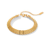 18K GOLD VACUUM PLATED BAR BRACELET NO FADE_CWAJE4709