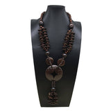 BOHEMIAN COCONUT WOOD BEAD LONG NECKLACE_CWMM4552