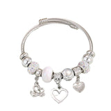 DIY HEART CHARM SILVER JINGLE BRACELET_CWMM8623