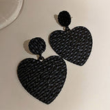 BUTTERFLY PAINTING OIL BLACK HOLLOW EARRINGS_CWAJE2448