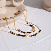 18K GOLD PEARL NATURAL BLACK ONYX BRACELET_CWAJE4889