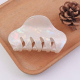 Cwaha1409_Simple Hair Claw Clip White Shimmer