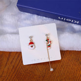 ASYMMETRIC CHRISTMAS TREE ELK TASSEL EARRINGS_CWAJE2403
