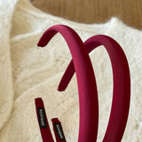 Versatile Retro Wine Red Headband With Thin Edges