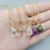 FASHIONABLE NATURAL STONE CRYSTAL PENDANT NECKLACE_CWAJE1058