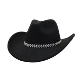Western Ethnic Felt Cowboy Fedora Hat_Cwah04446