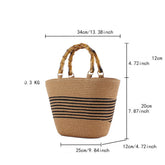 CONTRAST COLOR STRIPED HAND WOVEN BAG_CWAB2092
