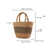 CONTRAST COLOR STRIPED HAND WOVEN BAG_CWAB2092