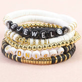 5PCS SMILING FACE LETTER BEAD BRACELET SET_CWMM0537