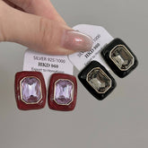 RETRO NOBLE ZIRCON GEOMETRIC LONG STUD EARRINGS_CWAJE1325